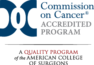 logo that says Commission on Cancer Accredited Program A Quality program of the American College of Surgeons
