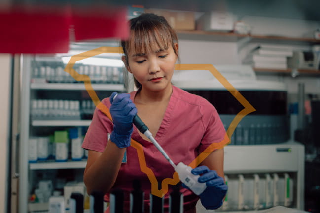 Female researcher in the lab