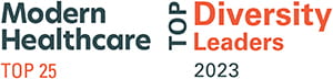 logo that says Modern Healthcare Top 25 - Top Diversity Leaders 2023