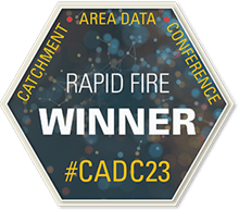 badge that says catchment area data conference rapid fire winner #CADC23