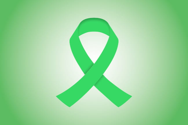 lime green colored ribbon representing lymphoma