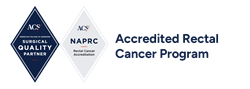 logo indicating that Hollings is an American College of Surgeons (ACS) Surgical Quality Partner and ACS National Accreditation Program for Rectal Cancer Accredited Rectal Cancer Program