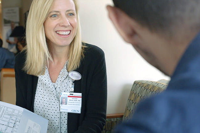 Jennifer Woods, nurse navigator with patient