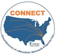 Connect study logo showing map of the U.S. with lines flowing out from Charleston