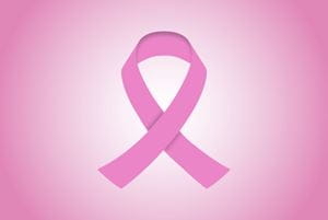 pink cancer ribbon representing breast cancer