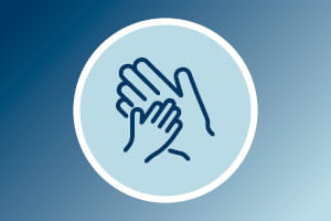 icon showing an adult hand holding a child's hand