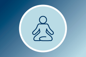 icon of a figure sitting cross legged in a yoga pose