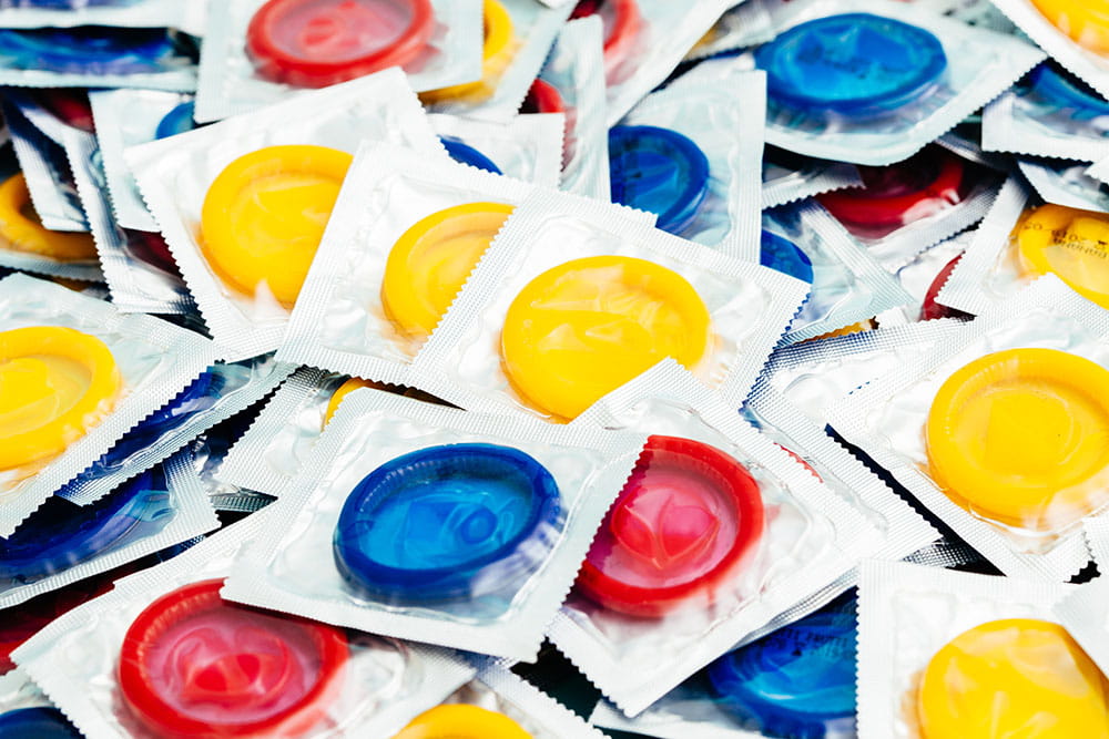 colorful condoms