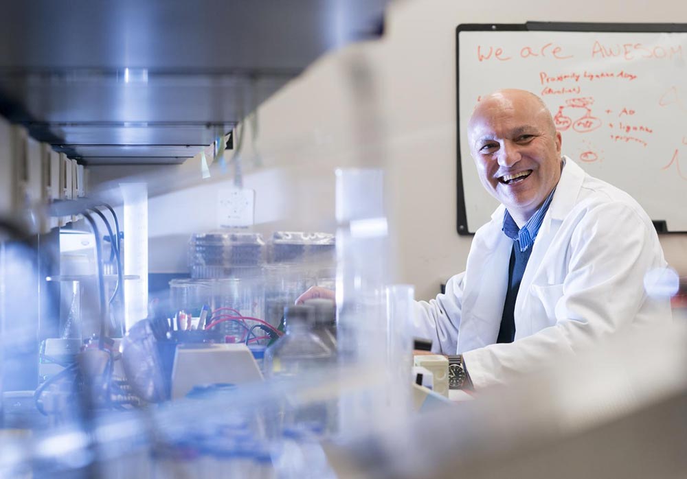 Hollings Cancer Center (HCC) researcher Besim Ogretmen, Ph.D. is program coleader of Hollings Cancer Center's Developmental Cancer Therapeutics Research Program, and professor of Biochemistry and Molecular Biology at MUSC Hollings Cancer Center at the Medical University of South Carolina.