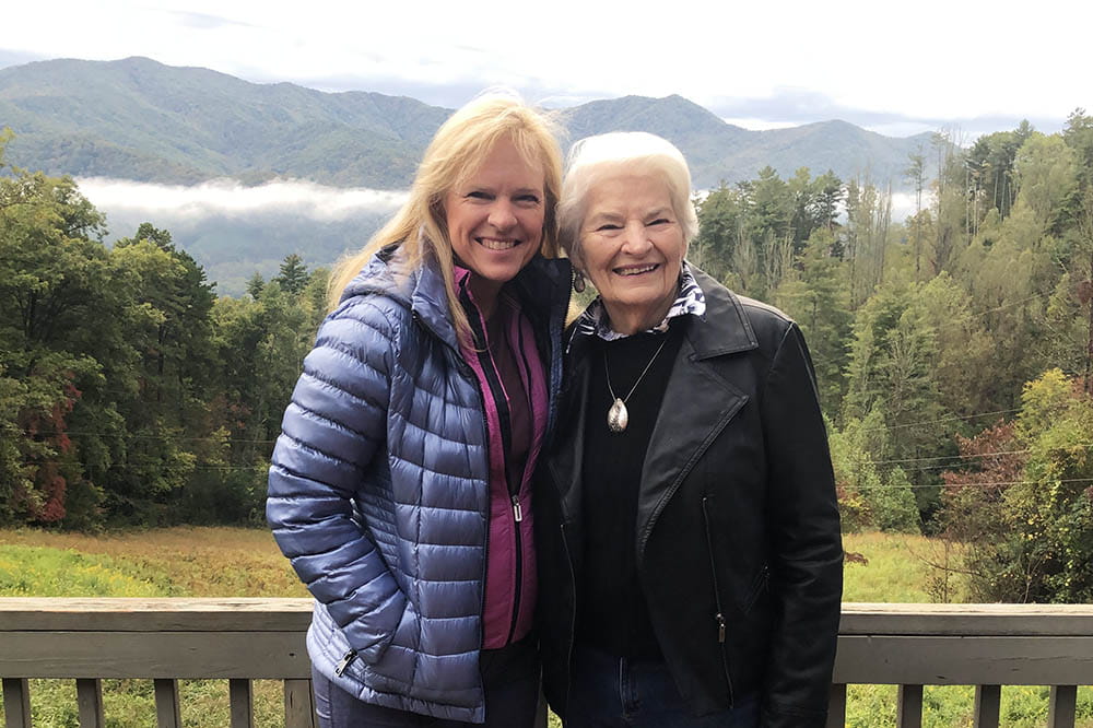 Dawn Brazell with her mother Sara Cutler on vacation in North Carolina
