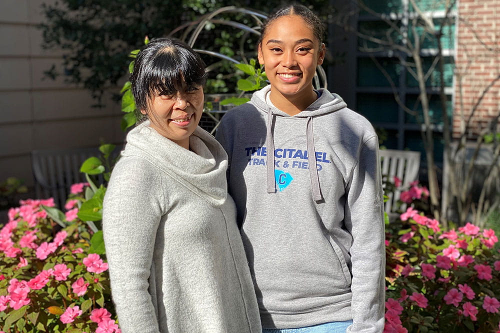Mya Dollard (right) plans to become an oncology nurse following her mother's cervical cancer battle.