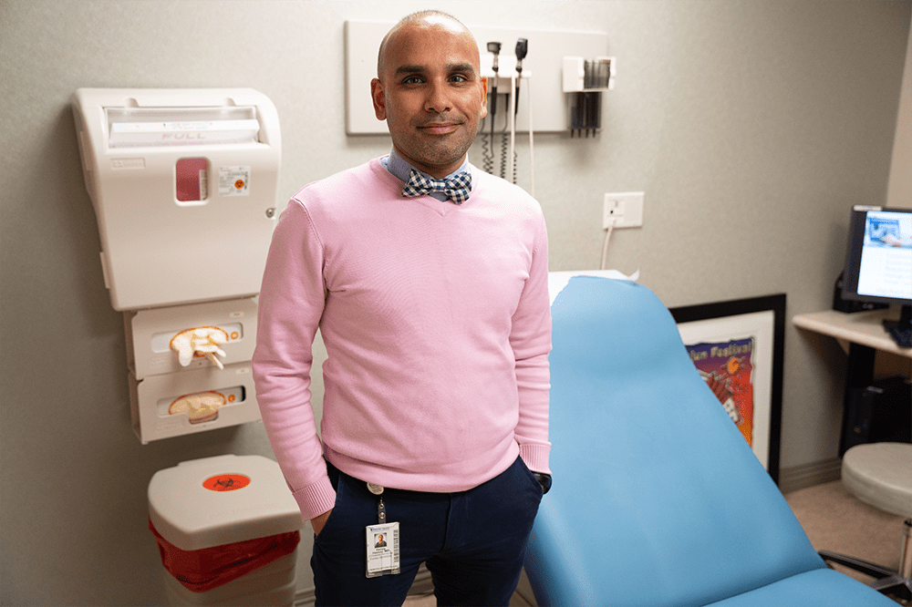 Hamza Hashmi, M.D., is excited to offer clinical trials to other cancer patients at Hollings. Photo by Josh Birch