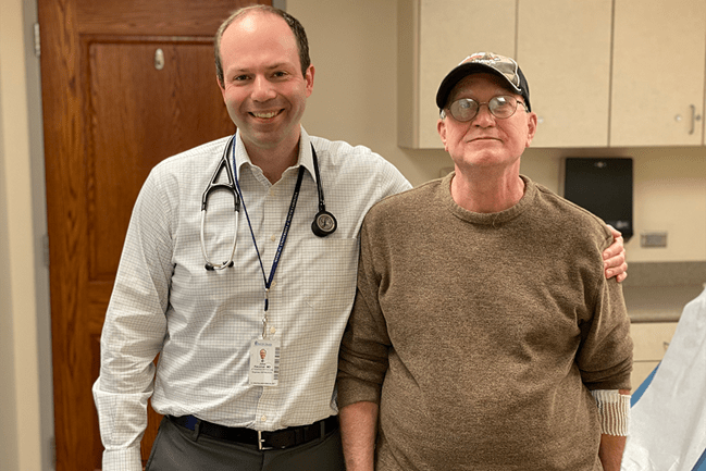 Dr. John Kaczmar (left) and Russell Breault (right) inside a Hollings examination room. Photo by Josh Birch