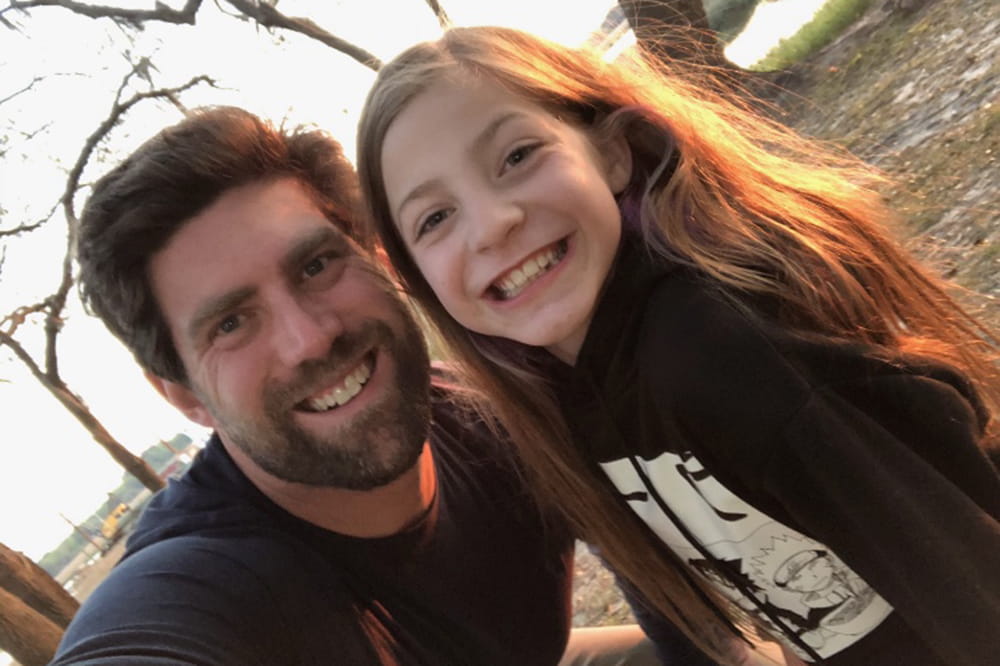 selfie of a man with young girl