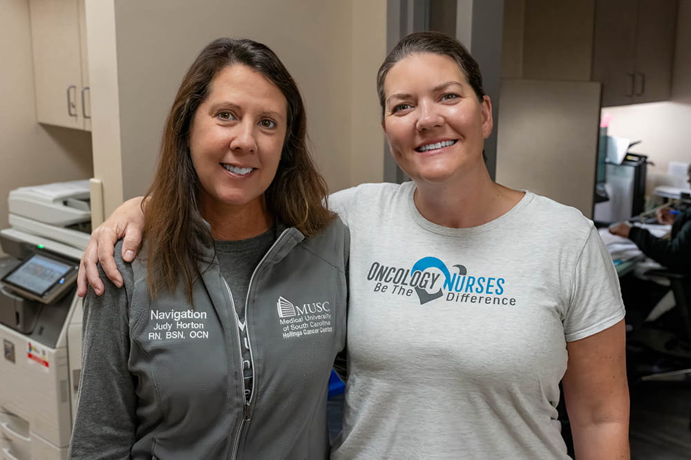 two MUSC Hollings Cancer Center nurses